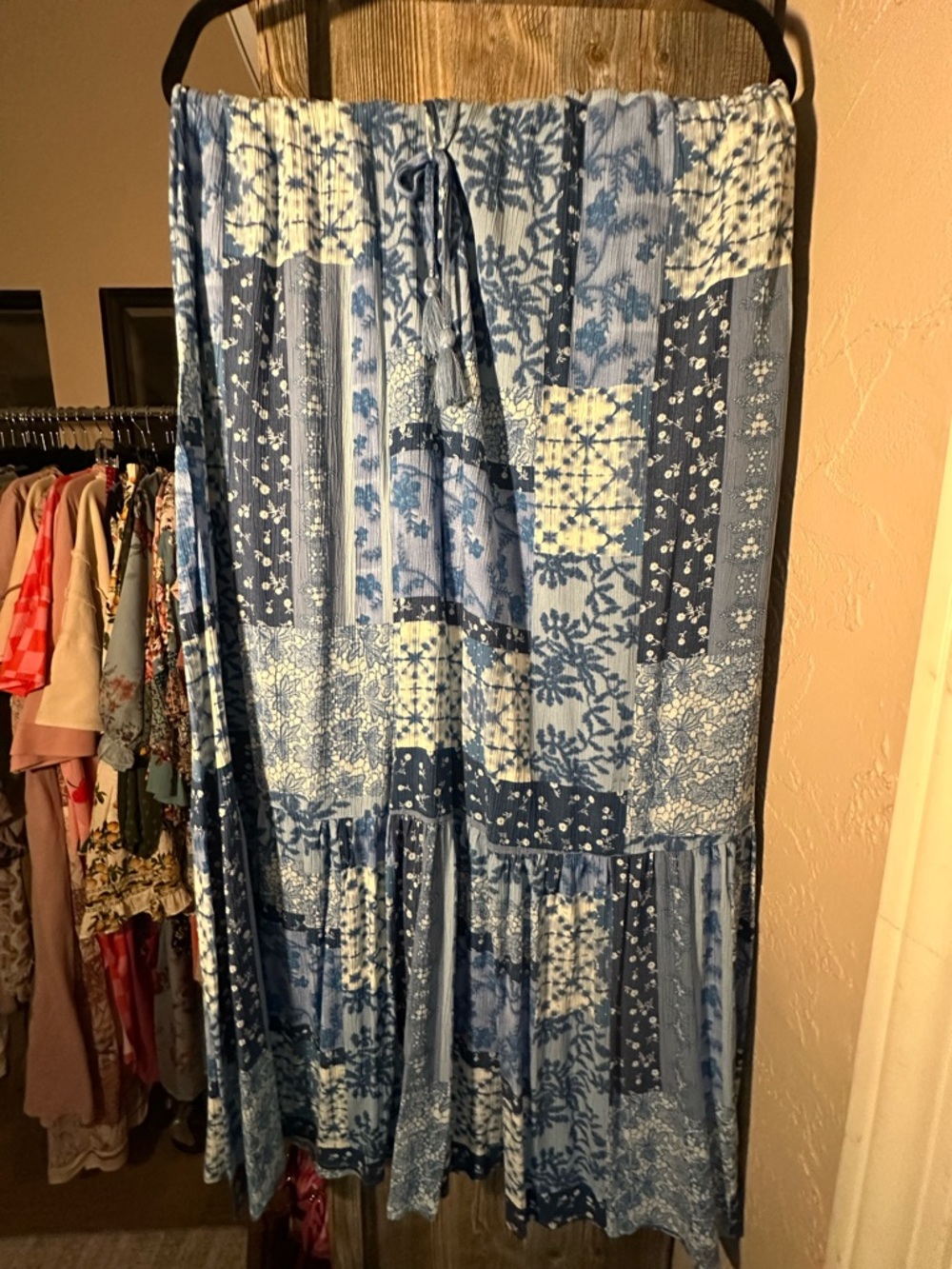 Frye Blue Tie-Dye Maxi Skirt